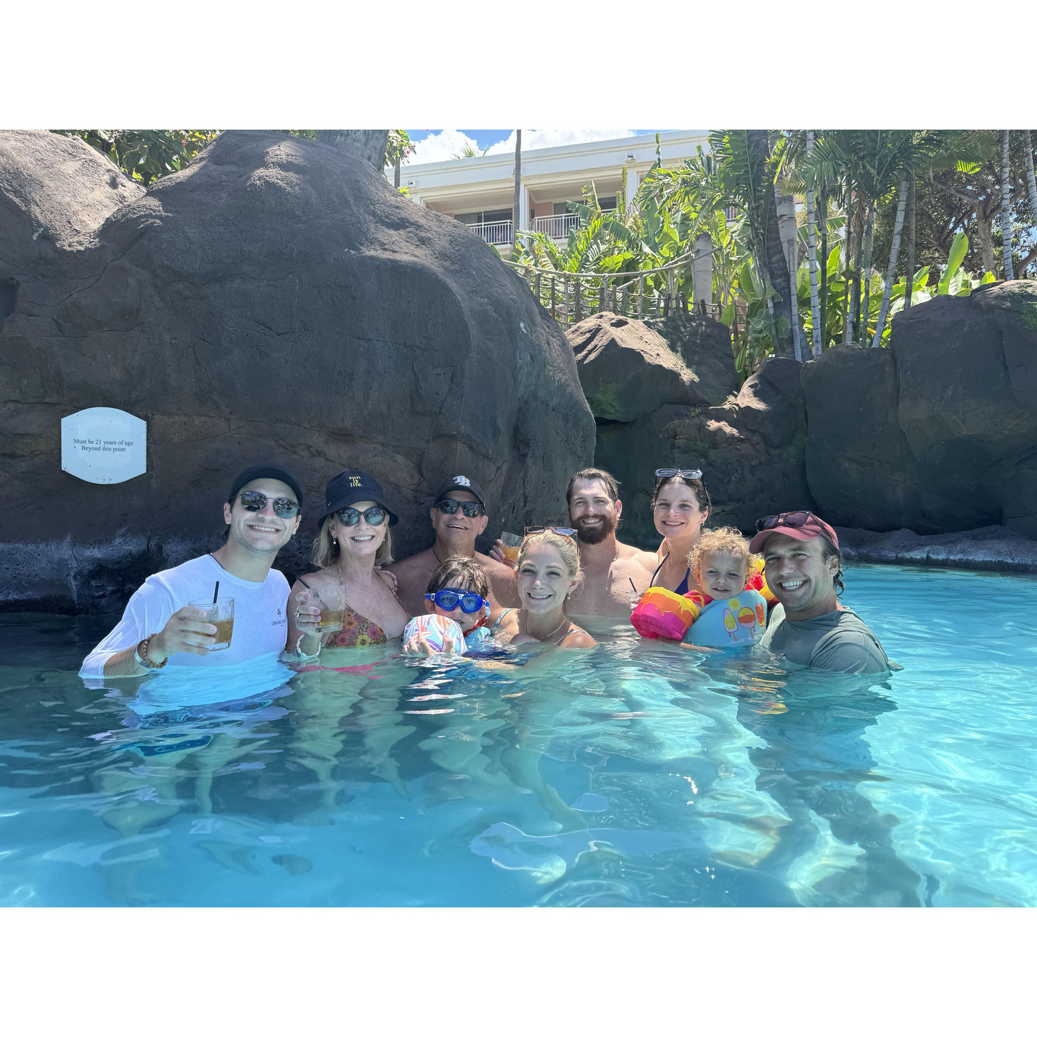 Grotto Bar at Grand Wailea with the family!