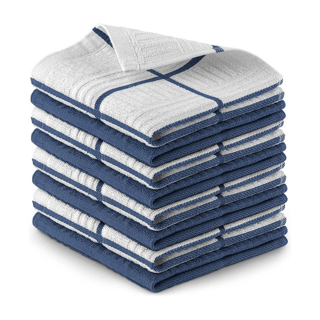 Zulay Kitchen Reusable Absorbent Cotton Kitchen Towels, 8-Pack