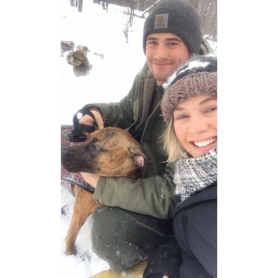 A little snow can't keep us indoors! We love winter hikes... Dee Dee does too as long as we remember her boots and coat ;)