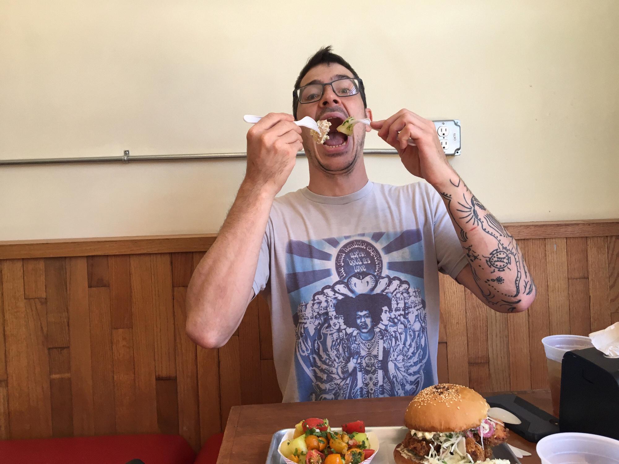 Ben testing his professional palate (aka stuffing his face) at Larder