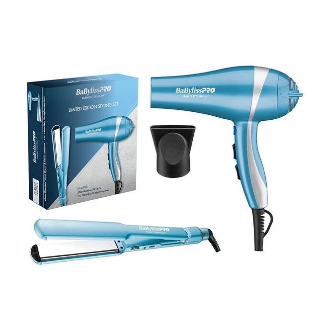 BabylissPRO Nano Titanium Ultra-Thin Hair Straightener, Professional Flat Iron For All Hair Types