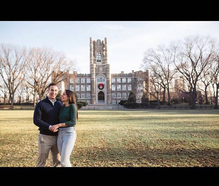 Our engagement at Fordham University. Even though we were living in Florida, we knew we had to go back to where we first said "I love you" to say yes to saying "I love you" forever.
