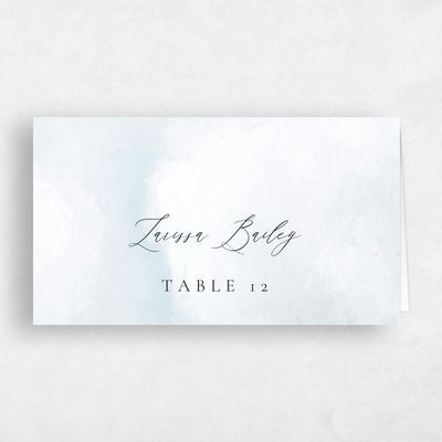 Baby Blue Wedding Place Card - Carroway