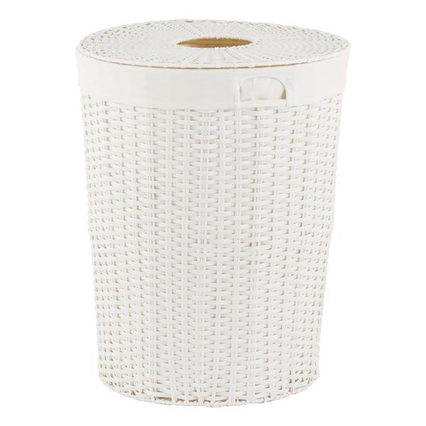 White Montauk Round Hamper