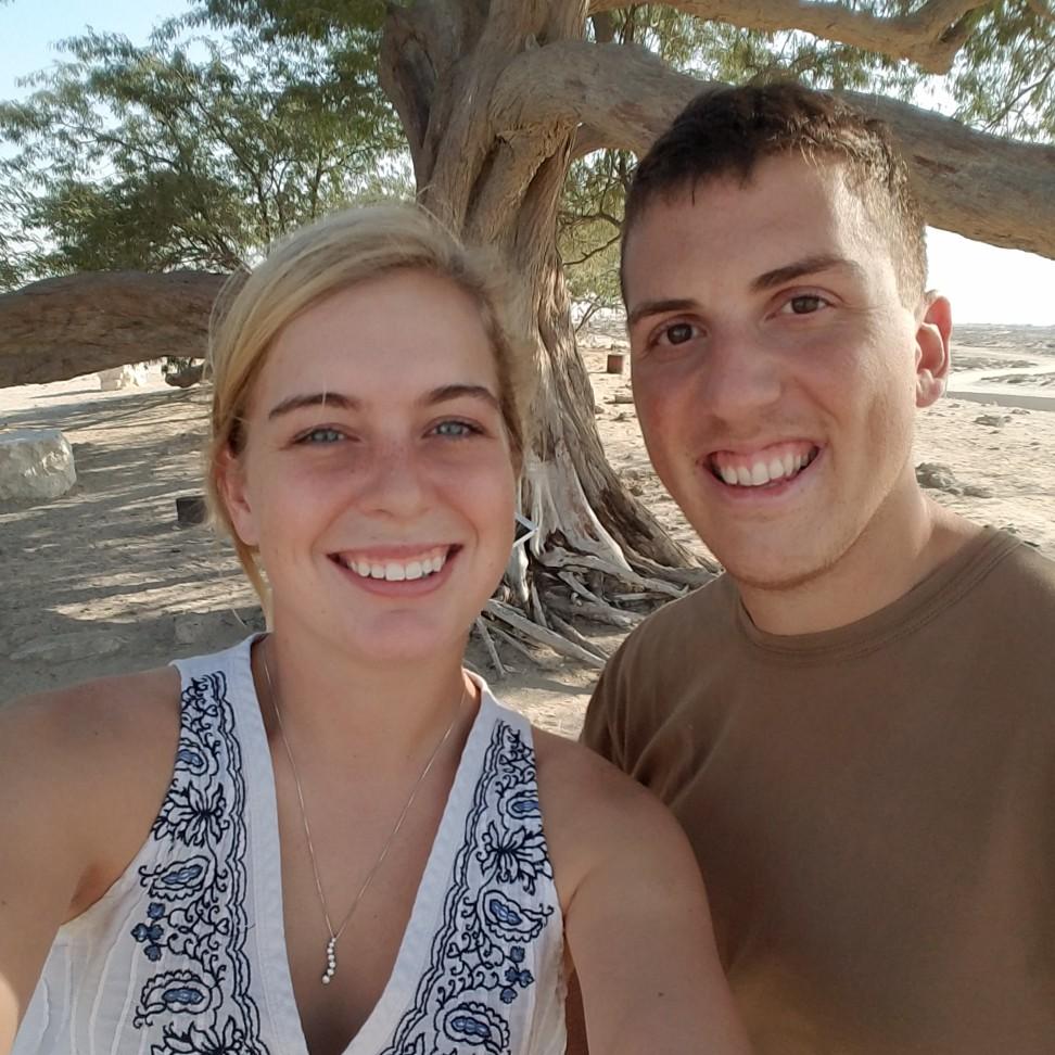 During a deployment to Bahrain, Erin flew out to spend Thanksgiving week with Thomas and he took her to the Tree of Life
