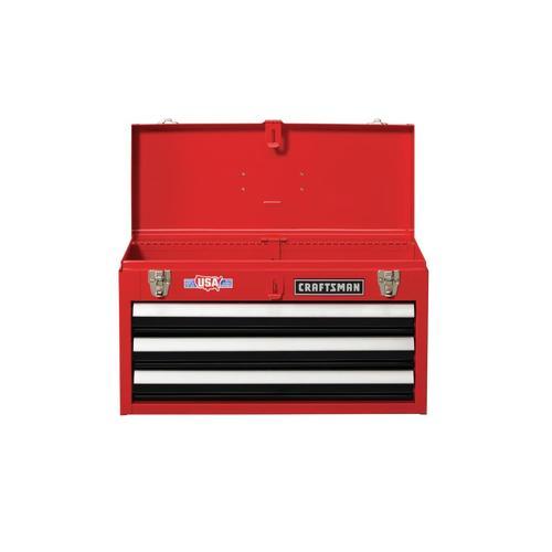 CRAFTSMAN Portable Tool Box 20.5-in Ball-bearing 3-Drawer Red Steel Lockable Tool Box