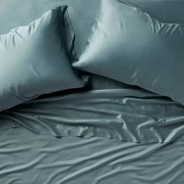 King 400 Thread Count Rayon from Bamboo Sheet Set Light Teal Blue - Casaluna™