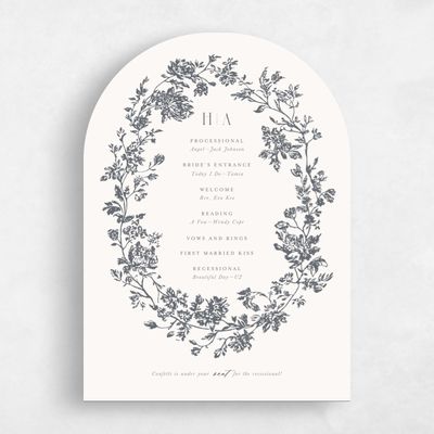 Beige Arch Wedding Program - Treviso