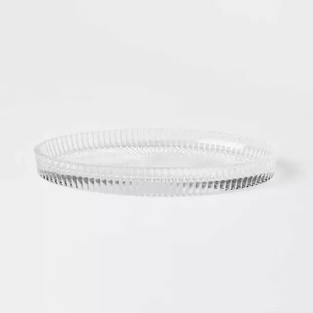 Ribbed Glass Vanity Tray Clear - Threshold™