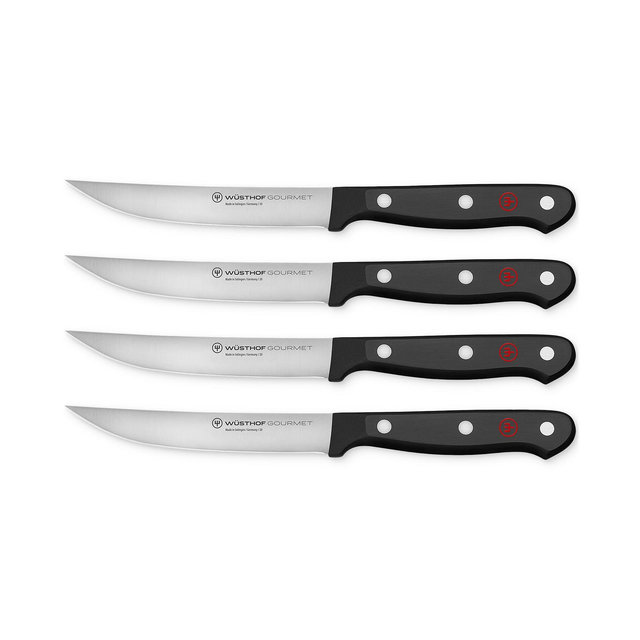 Wüsthof Gourmet Black 4-Pc. Steel Steak Knife Set