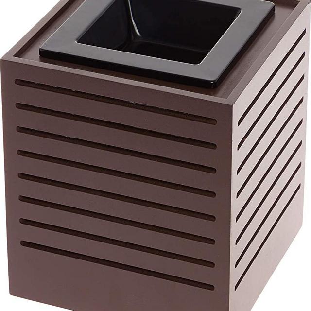 Mindful Design Modern Cut Wax Warmer - Wood Finish Sliced Frame Freshener Wax Melter to Brighten Up Your Living Room, Bathroom, Bedroom and Kitchen (Brown)