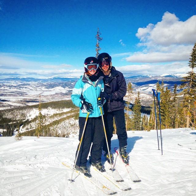 Moments after this photo in Winter Park, CO, Rachel fell and tore her ACL, but at least we got a great picture out of it, right?