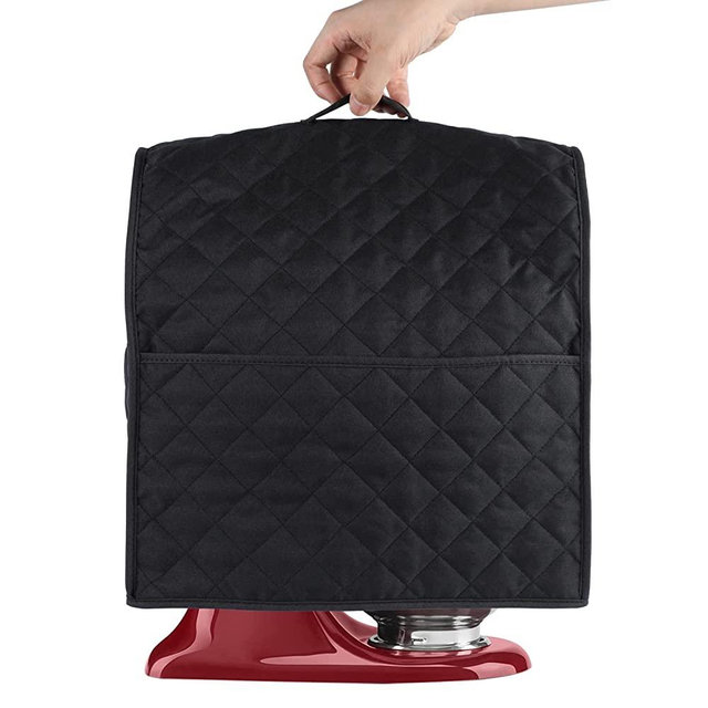 Stand Mixer Cover compatible with Kitchenaid Mixer, Fits All Tilt Head & Bowl Lift Models with 3 Organizer Bag for Accessories. (Black, For Bowl Lift 5-8 Quart)