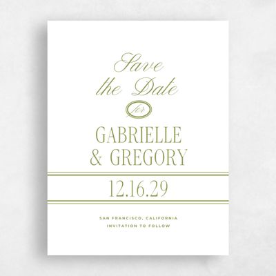 White Wedding Save the Date - Querido Portrait