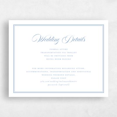 Blue Landscape Wedding Enclosure - Newport Landscape Letterpress