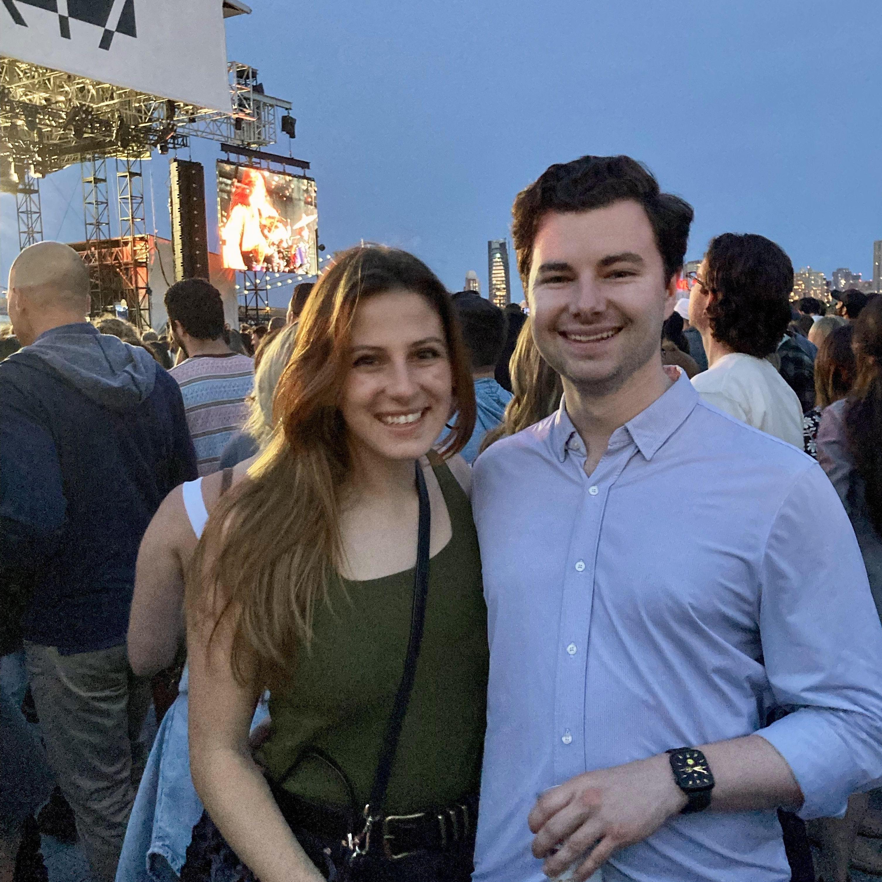 Seeing Margaux's favorite band, The Head and the Heart, on the Pier 17 Rooftop.