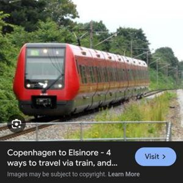 Roundtrip train ticket from Copenhagen to Elsinore