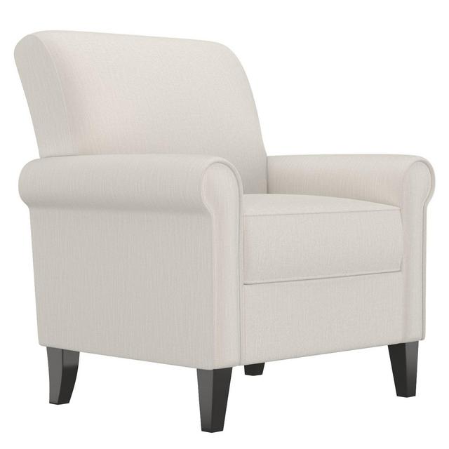 Janet Rolled Armchair Alabaster Herringbone - Handy Living