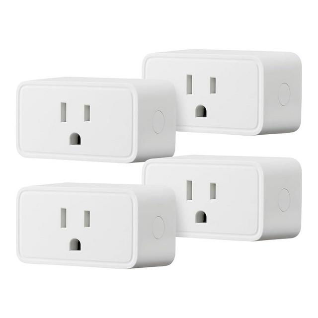 Amazon Basics Single Outlet Indoor 2.4 GHz Wi-Fi Smart Plug, Works with Alexa only, 4-Pack, White