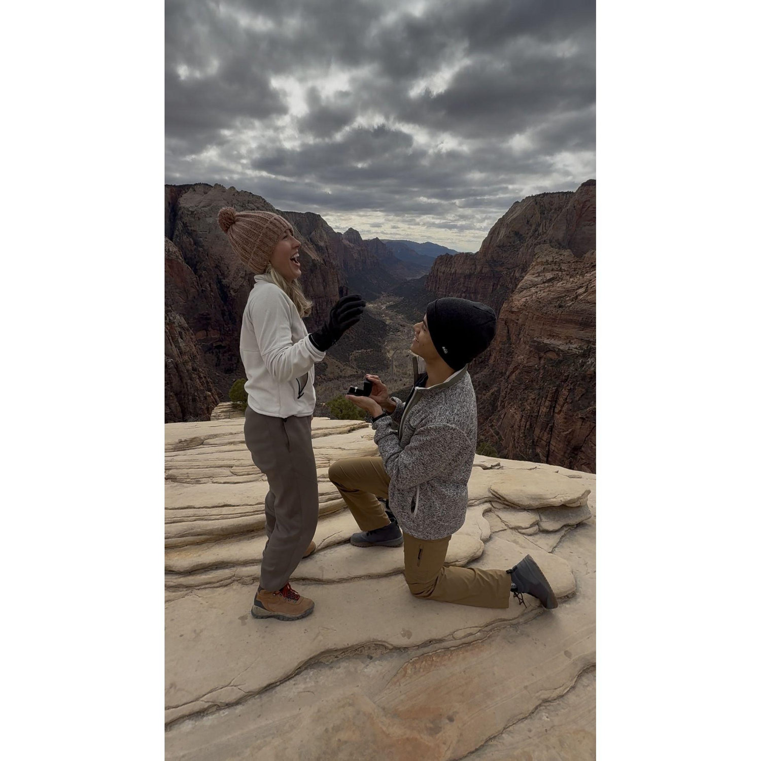 When Caitlin first realized the ring was HUGE and then remembered to say yes ;)