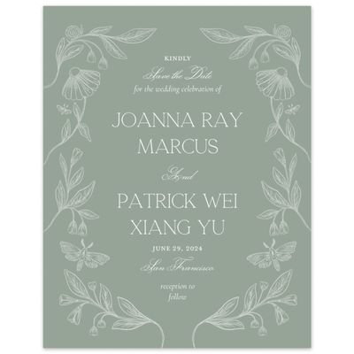 Sage, Green Wedding Digital Save the Date - Gaspard Portrait