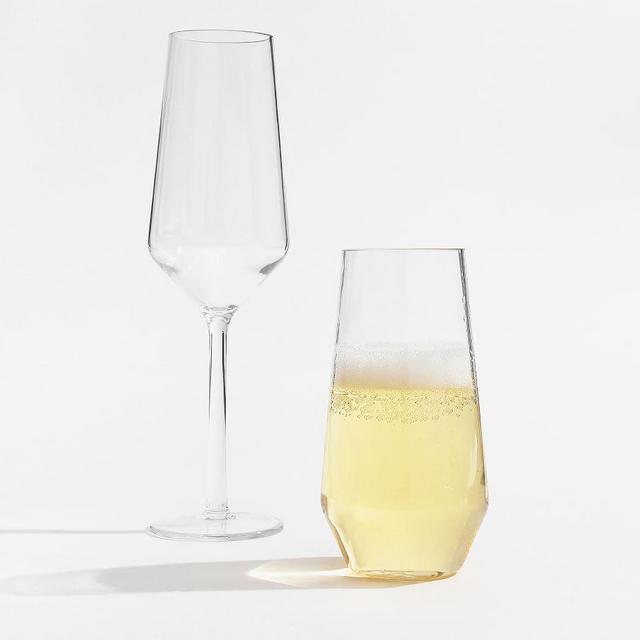 Happy Hour Acrylic Stemless Champagne Flutes, Set of 4