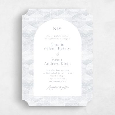 Grey Ticket Wedding Invitation - Orion Classic