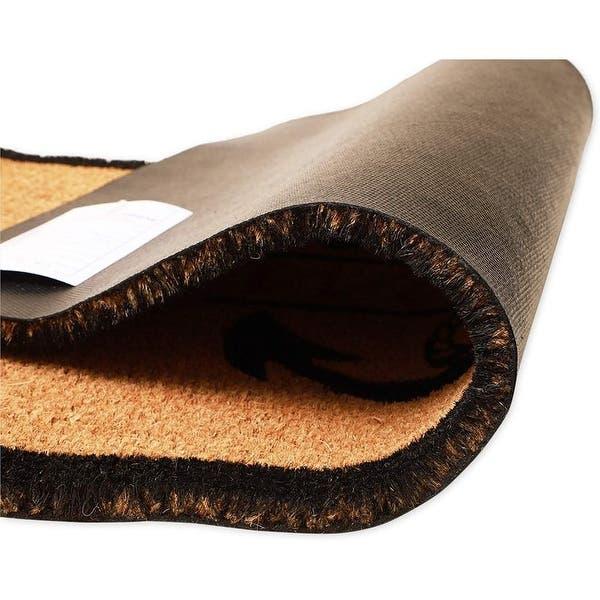 Welcome Door Mat, 17"x30" Indoor Outdoor Coir Doormat, Monogrammed Letter M