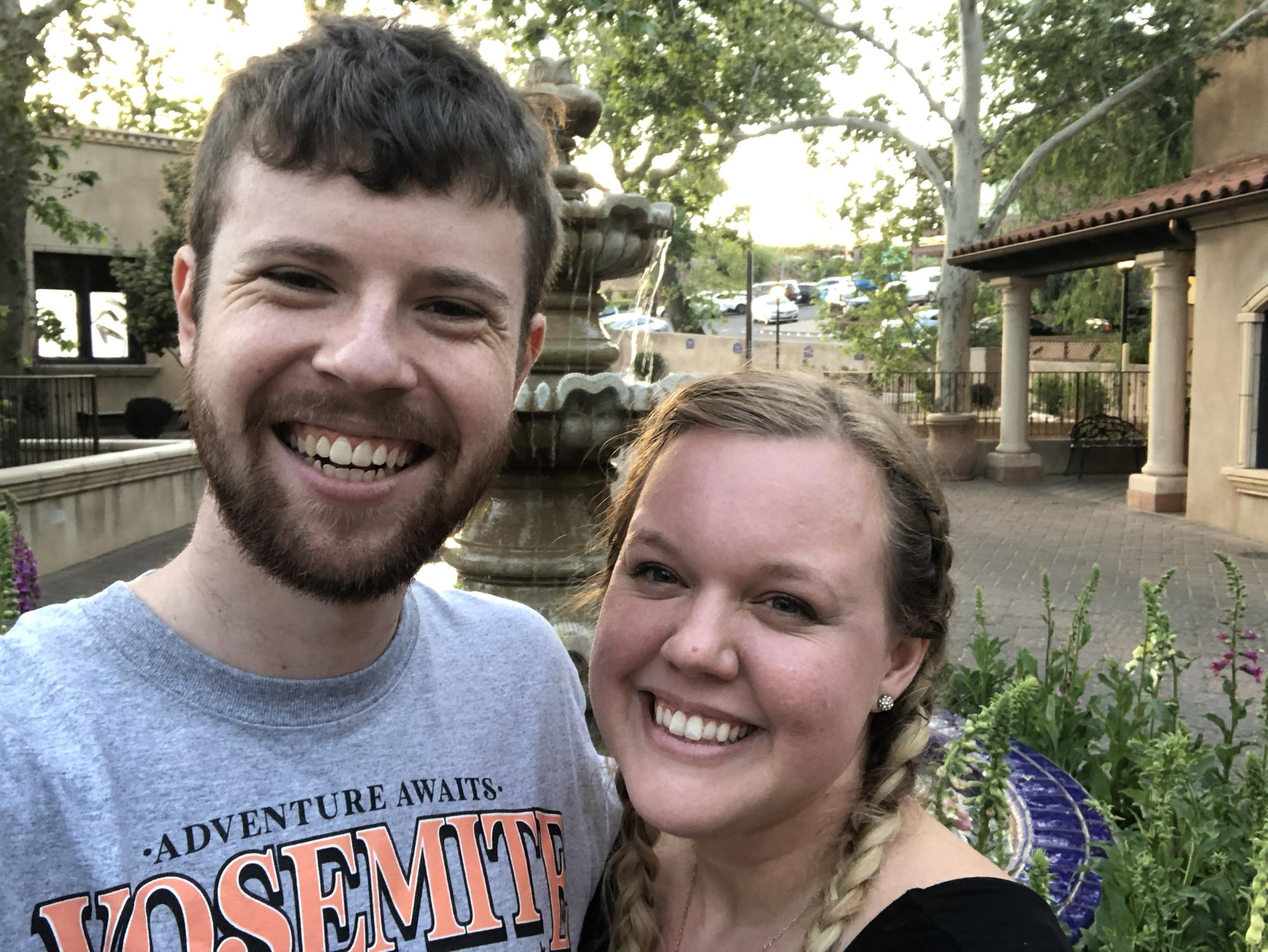 Emily and Lucas revisiting the place they shared their first date.