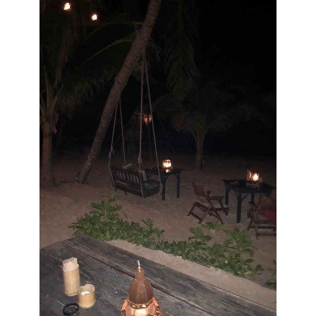 Our view at dinner, Nomade Tulum
