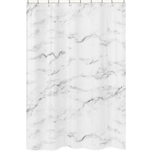 Sweet Jojo Designs Marble Shower Curtain in Black/White