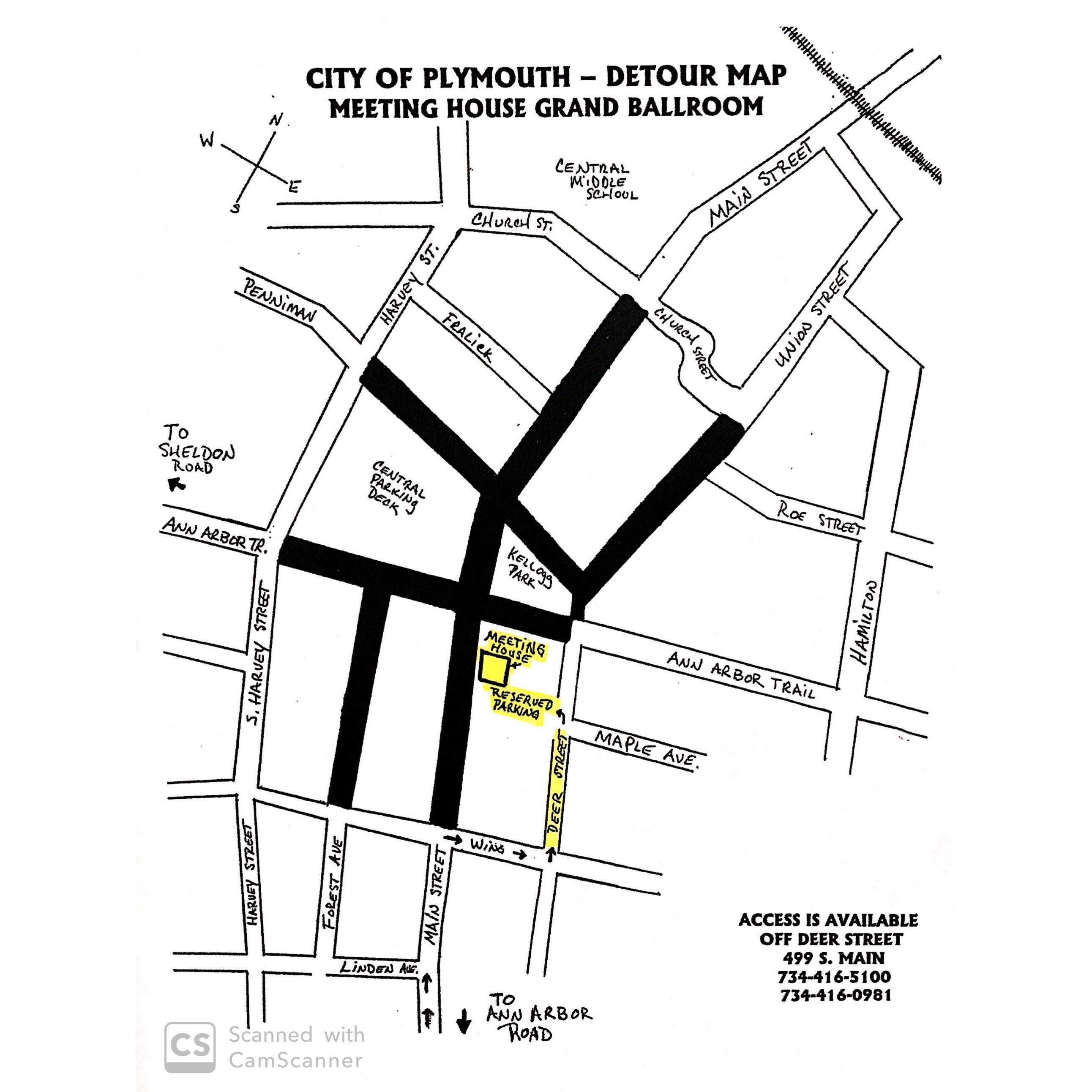 Plymouth's Fall Festival will be happening at the same time as our reception, causing multiple road closures. Please follow the detour map found in your invitation.