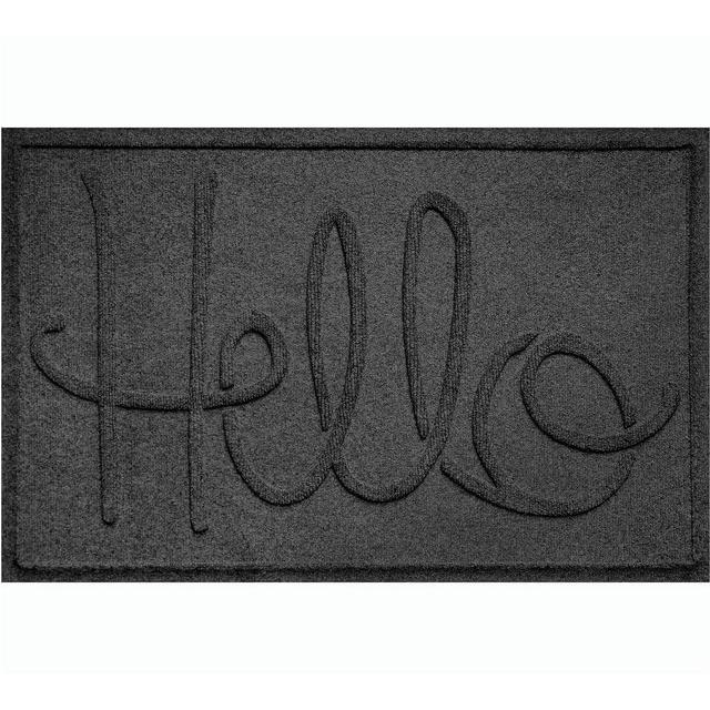 Waterhog Hello Doormat, 2 x 3', Charcoal