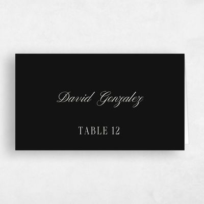 Black Wedding Place Card - Roscana