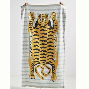 ANTHROPOLOGIE | Tiger Cotton Beach Towel (Sky)