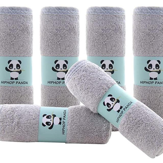 Hypoallergenic Bamboo Baby Wash Clothes - 2 Layer Ultra Soft Absorbent Bamboo Washcloths for Boy - Newborn Face Towel - Makeup Remove Washcloths for Delicate Skin - Baby Shower Gift (Gray)