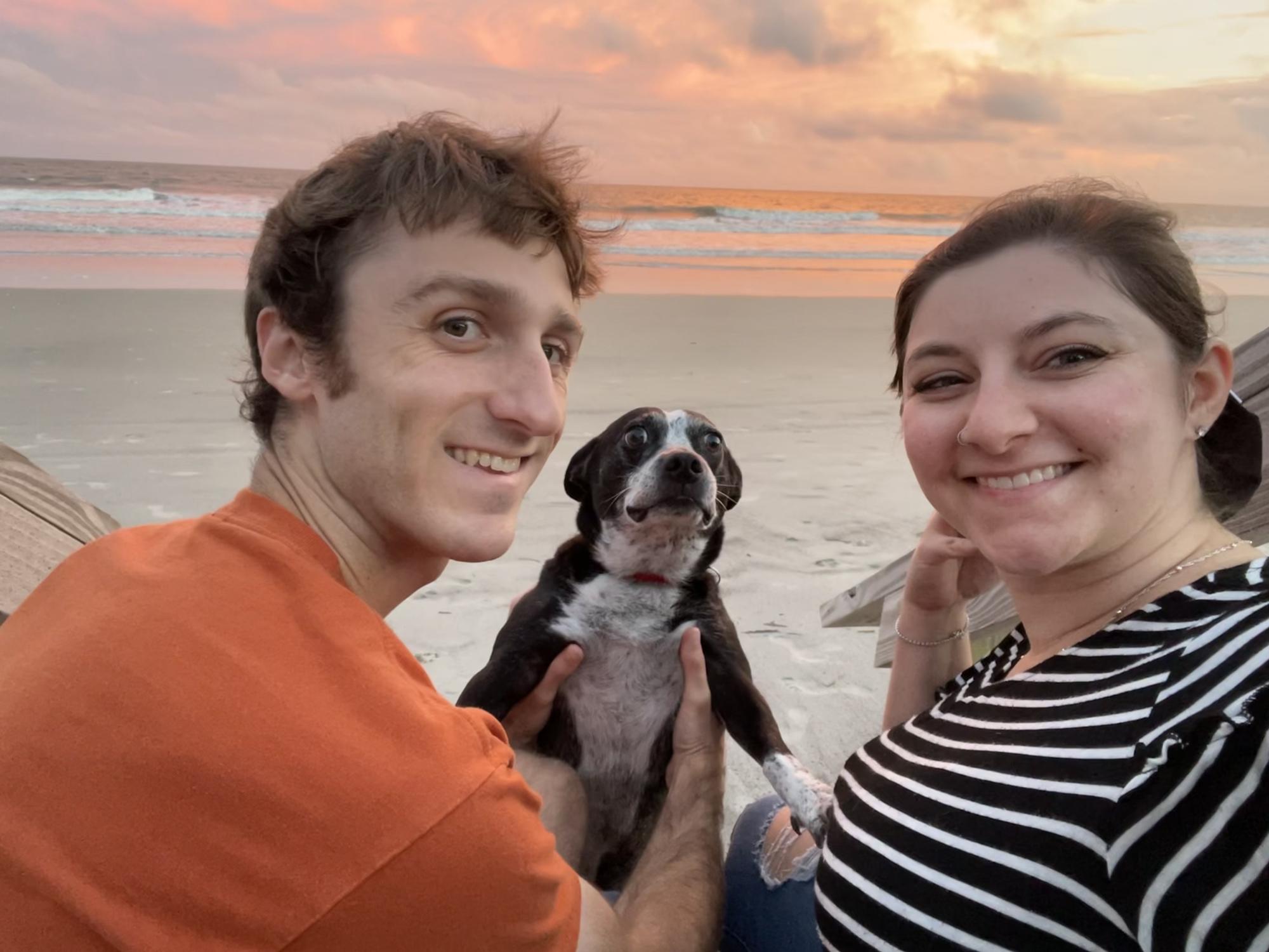 Folly Beach has the best sunsets, even Frankie loves them!