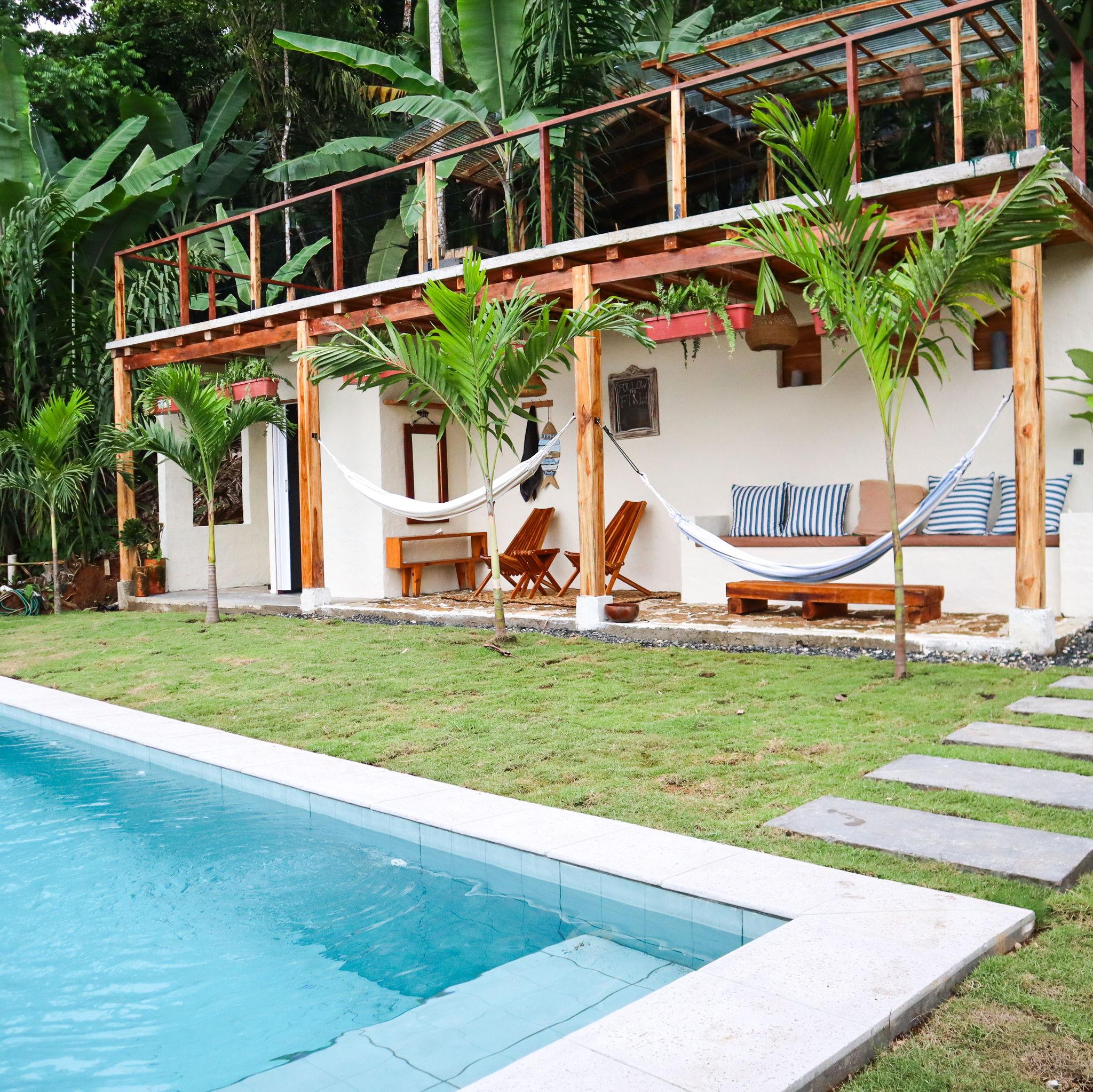 Another view of the pool and social area at Cinco Cerros