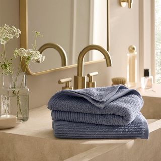 Turkish Ribbed Hand Towel, Set of 2