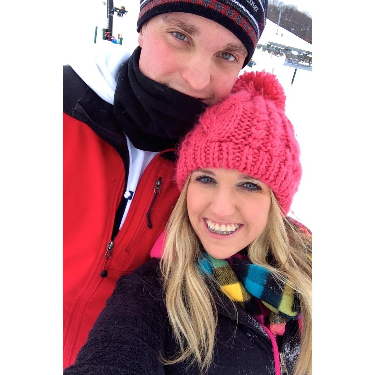 Snowboarding together during one of his leaves in the Navy in 2014