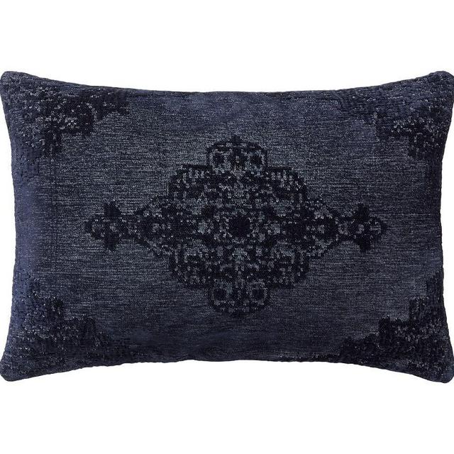 Maddie Textured Lumbar Pillow Cover, 16 x 26", Sailor Blue
