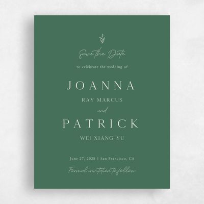 Hunter, Green Wedding Save the Date - Sivas Portrait