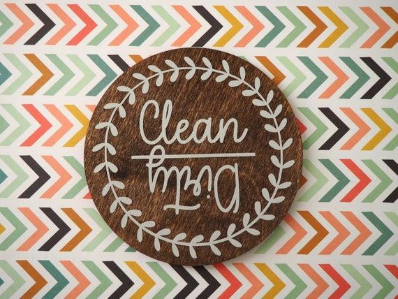 Boho Dishwasher Magnet; Clean & Dirty Dishwasher Magnet; Clean or Dirty Magnet