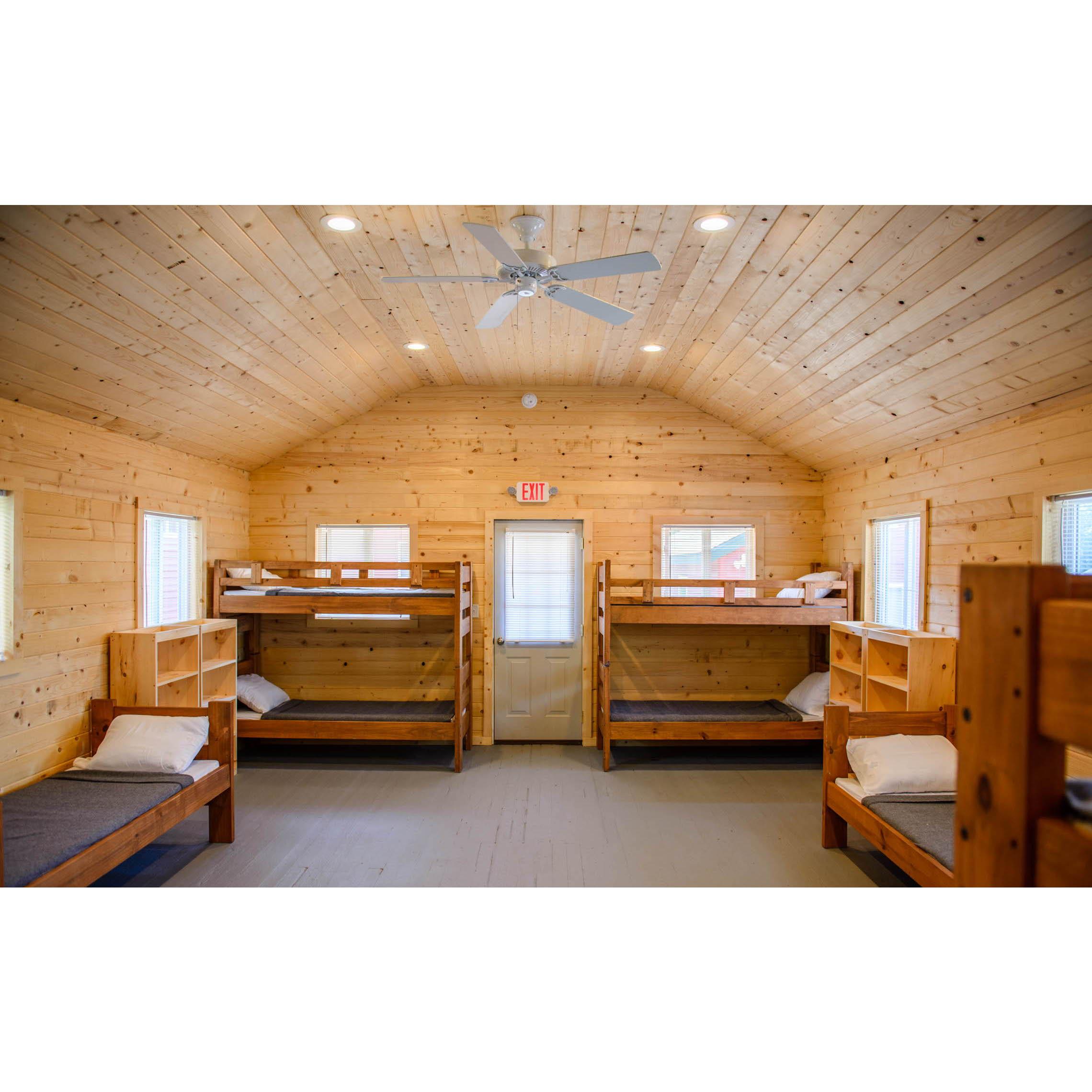 The interior of a cabin at Pocono Springs. I CALL TOP BUNK!