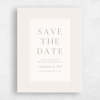 Beige Wedding Save the Date - Fable Portrait