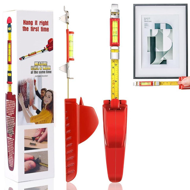 GCXIXPY Picture Hanging Tool, All-in-One Hang It Perfect Picture Hanging Tool with Level, Portable Picture Leveling and Hanging Tool, Picture Hanging Level for Hang Pictures, Mirrors, TVs, and Shelves