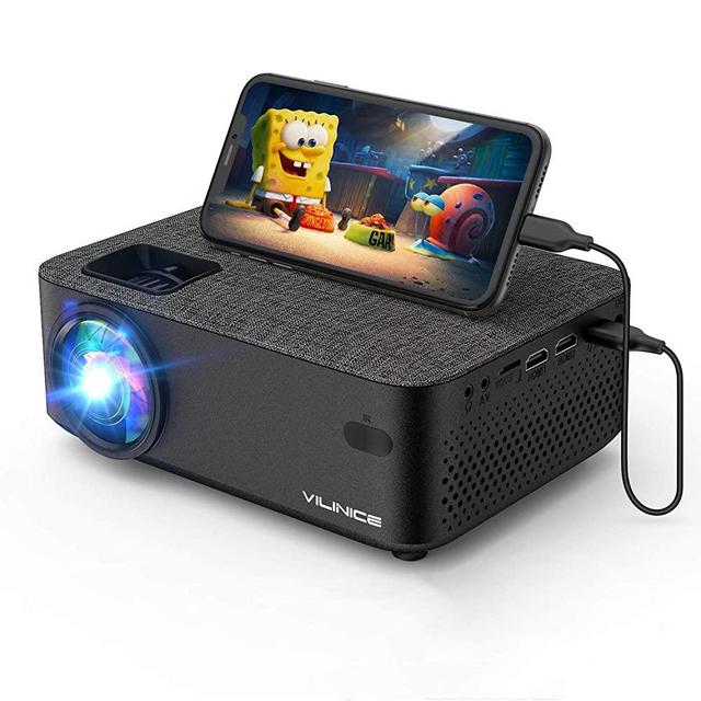 WiFi Projector,VILINICE 5000L Mini Outdoor Movie Projector ,Portable Phone Projector with Wireless Mirroring,1080P and 240" Supported, Compatible with Fire Stick,HDMI,VGA,USB,TV,Box,Laptop,DVD