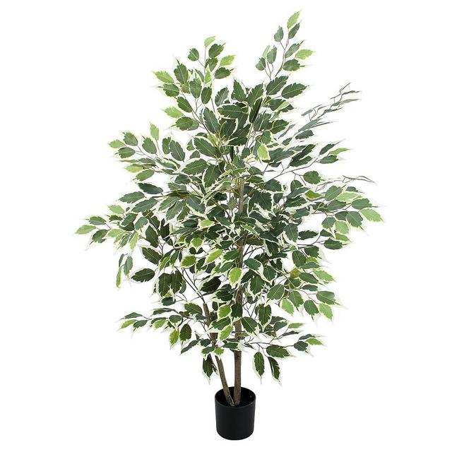 Yepdin Artificial Ficus Tree，4 FT Tall Silk Ficus Tree for Home Decor Indoor & Outdoor Fake Plant Suitable for Living Room,Office and Garden Decor