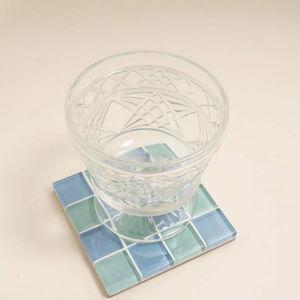 Subtle Art Studios Checkered Glass Tile Coaster