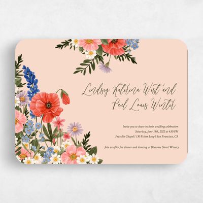 Pink Rounded Wedding Invitation - Destin